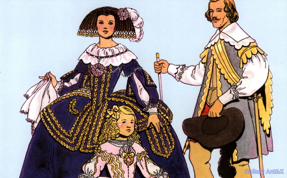 Раскраска "Мода испанских дворян"